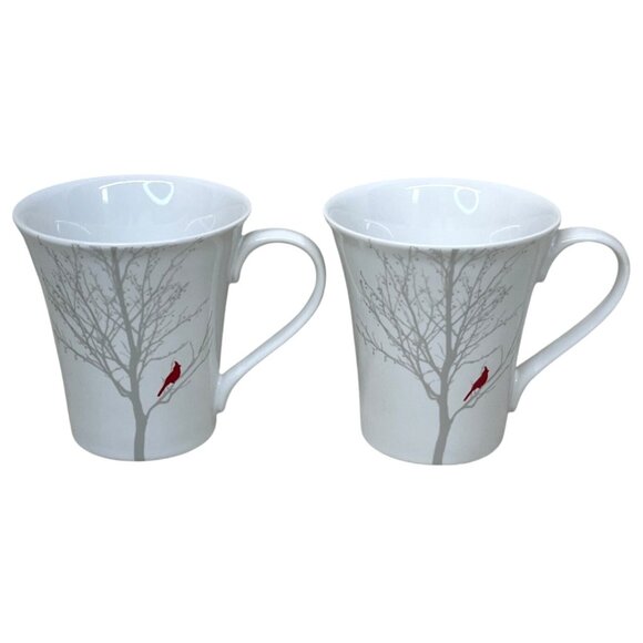 4 Pieces Noble Excellence Red Bird Cardinal Salad Plates Mugs - Picture 2 of 10